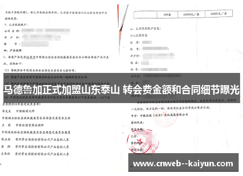 马德鲁加正式加盟山东泰山 转会费金额和合同细节曝光